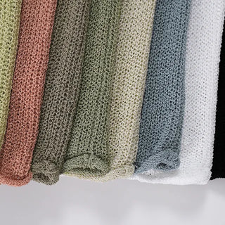 Cine Boucle Lip Neck See-through Knit