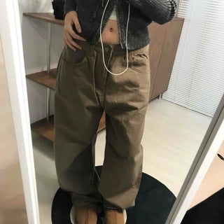 Cotton Wide-Fit Curved Cotton Pants