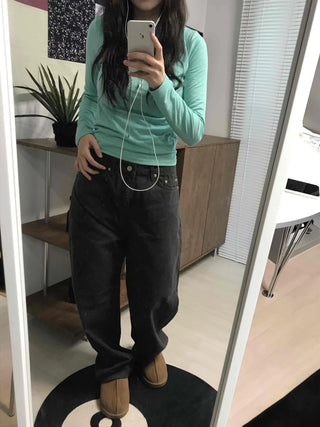 Street Style Cotton Loose Fit Wide Denim Pants