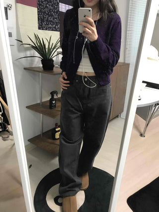 Street Style Cotton Loose Fit Wide Denim Pants