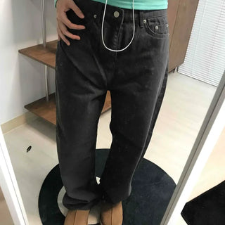 Street Style Cotton Loose Fit Wide Denim Pants