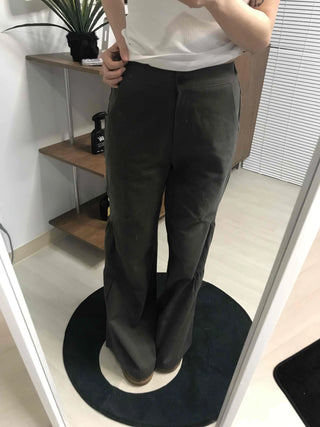 Military Cargo Shirred Cut Long Pants