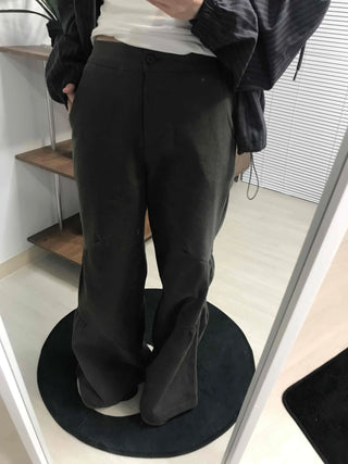 Military Cargo Shirred Cut Long Pants