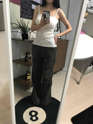 Military Cargo Shirred Cut Long Pants