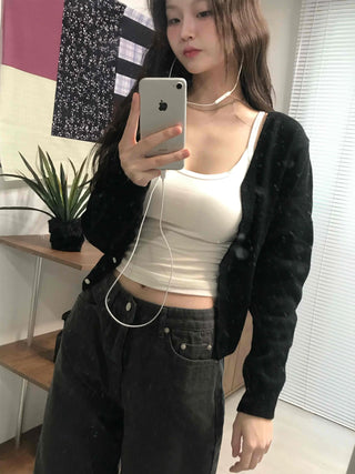 Slim Fit Square Neck Daily Crop Sleeveless