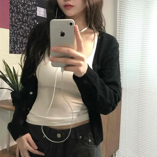 Slim Fit Square Neck Daily Crop Sleeveless