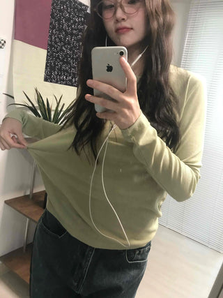 Soft Daily Slim Fit Round Neck Long Sleeve T-shirt
