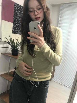 Soft Daily Slim Fit Round Neck Long Sleeve T-shirt