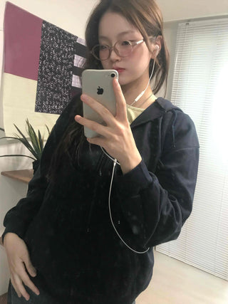 Daily Basic Oversized Zip-Up Hoodie