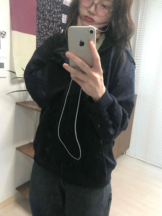 Daily Basic Oversized Zip-Up Hoodie
