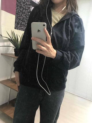 Daily Basic Oversized Zip-Up Hoodie