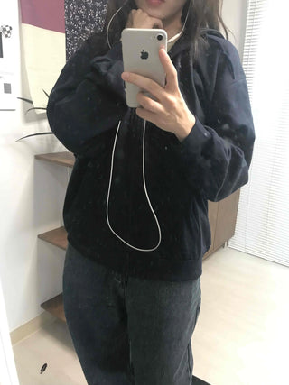 Daily Basic Oversized Zip-Up Hoodie