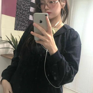 Daily Basic Oversized Zip-Up Hoodie