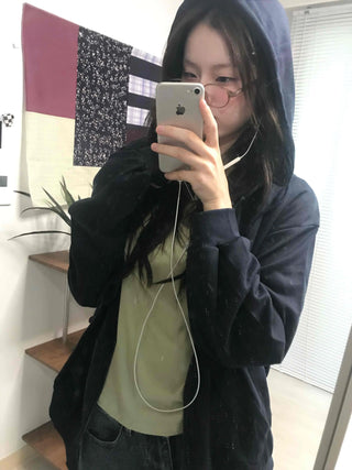Daily Basic Oversized Zip-Up Hoodie