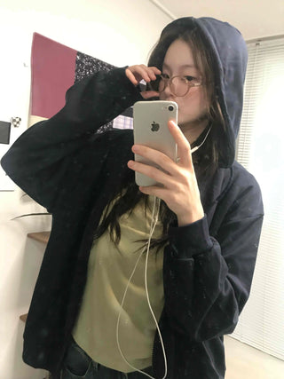 Daily Basic Oversized Zip-Up Hoodie