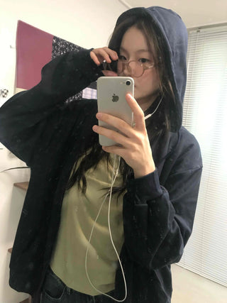 Daily Basic Oversized Zip-Up Hoodie