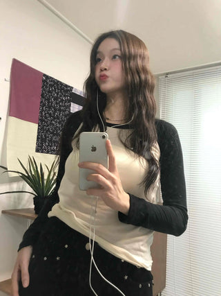 Soft Colorblock Raglan Cotton Long Sleeve Tee