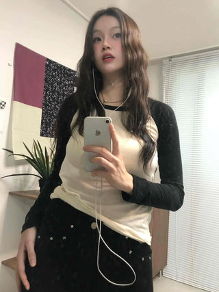 Soft Colorblock Raglan Cotton Long Sleeve Tee