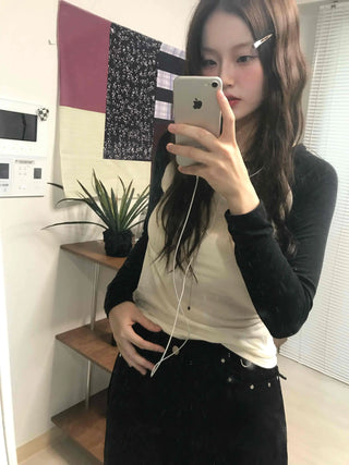 Soft Colorblock Raglan Cotton Long Sleeve Tee