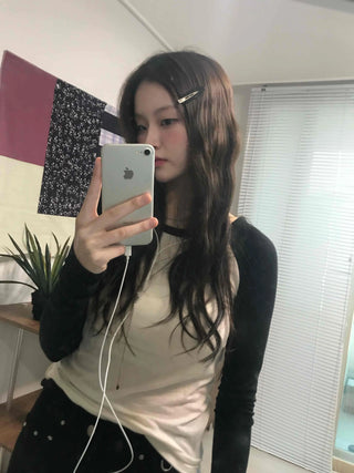 Soft Colorblock Raglan Cotton Long Sleeve Tee