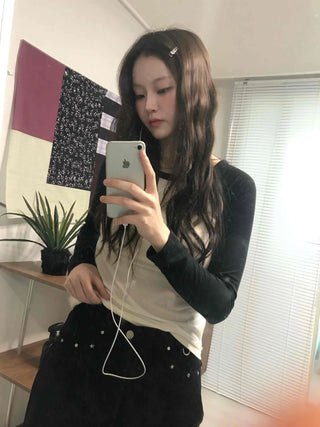 Soft Colorblock Raglan Cotton Long Sleeve Tee