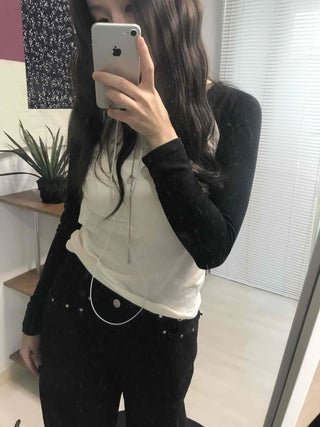 Soft Colorblock Raglan Cotton Long Sleeve Tee