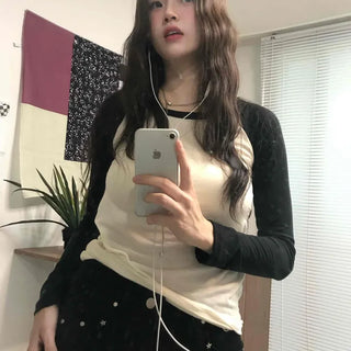 Soft Colorblock Raglan Cotton Long Sleeve Tee