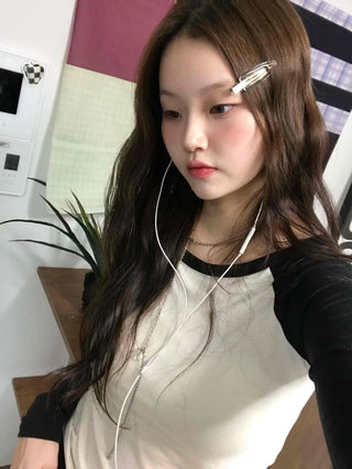 Soft Colorblock Raglan Cotton Long Sleeve Tee