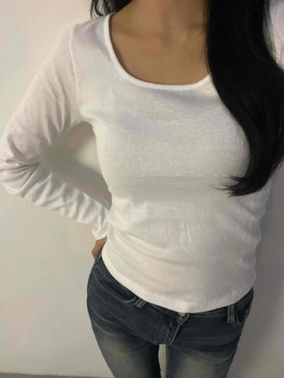 Daily Slim Fit Cotton Round Neck Long Sleeve T-shirt