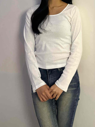 Daily Slim Fit Cotton Round Neck Long Sleeve T-shirt