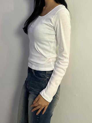 Daily Slim Fit Cotton Round Neck Long Sleeve T-shirt