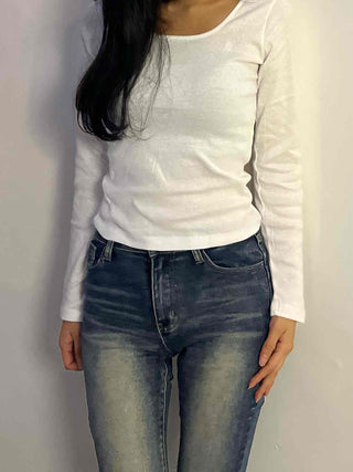 Daily Slim Fit Cotton Round Neck Long Sleeve T-shirt