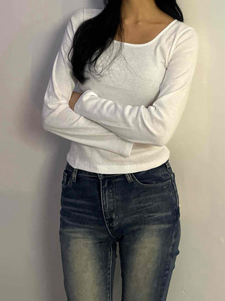 Daily Slim Fit Cotton Round Neck Long Sleeve T-shirt