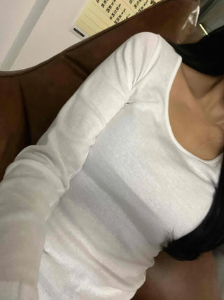 Daily Slim Fit Cotton Round Neck Long Sleeve T-shirt