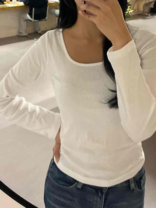 Daily Slim Fit Cotton Round Neck Long Sleeve T-shirt