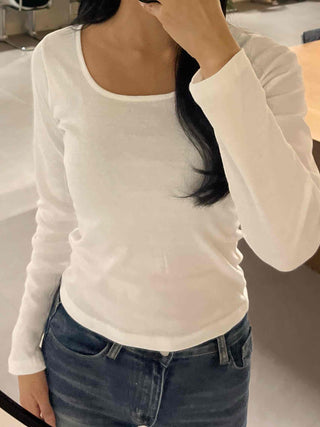 Daily Slim Fit Cotton Round Neck Long Sleeve T-shirt