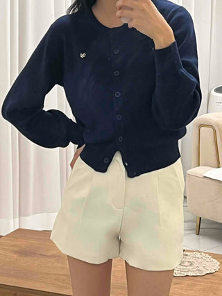 High-waisted Belted Pintuck Shorts