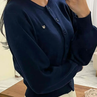 Campus Look Pendant Semi-Loose Fit Cardigan