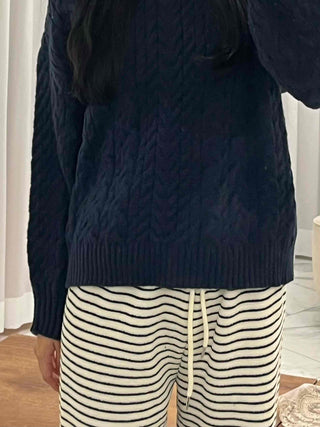 Striped Drawstring Wide Training Pants