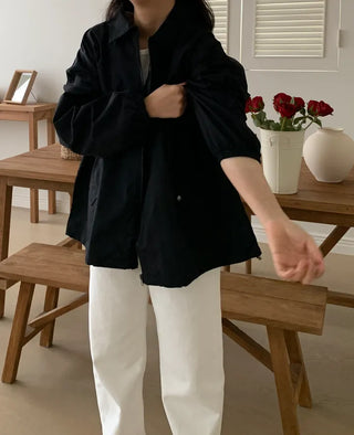 Vika String Collar Wind Blouson