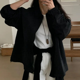 Vika String Collar Wind Blouson