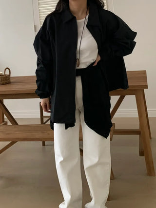 Vika String Collar Wind Blouson