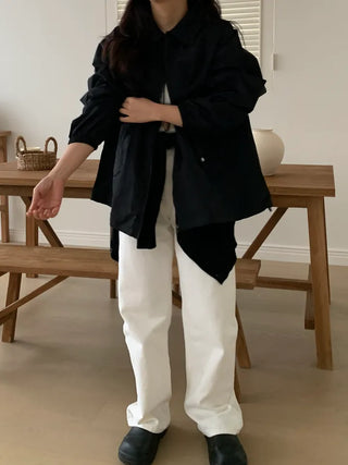 Vika String Collar Wind Blouson