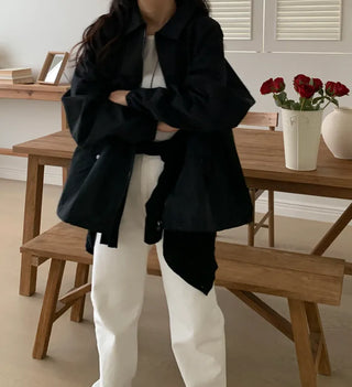 Vika String Collar Wind Blouson