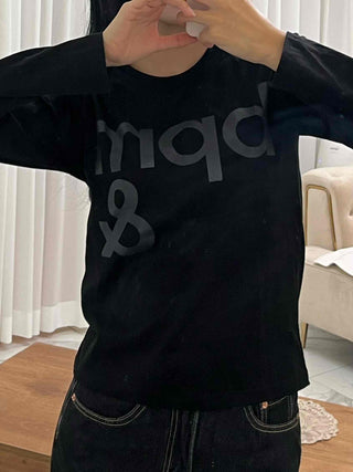Sporty Print Slim Fit Round Neck Long Sleeve Tee