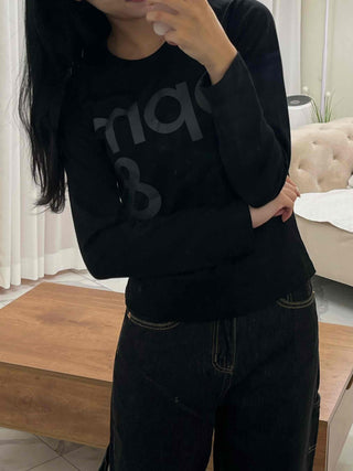 Sporty Print Slim Fit Round Neck Long Sleeve Tee