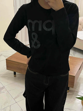 Sporty Print Slim Fit Round Neck Long Sleeve Tee