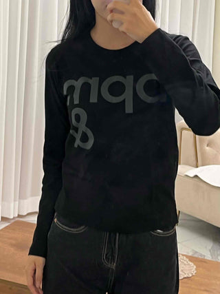 Sporty Print Slim Fit Round Neck Long Sleeve Tee
