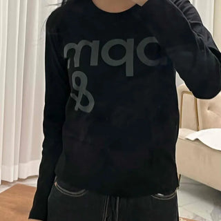 Sporty Print Slim Fit Round Neck Long Sleeve Tee