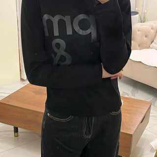 Sporty Print Slim Fit Round Neck Long Sleeve Tee